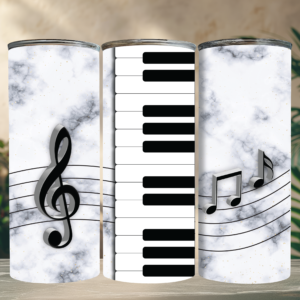 Zenés Tumbler Zongorabillentyű Dizájnnal