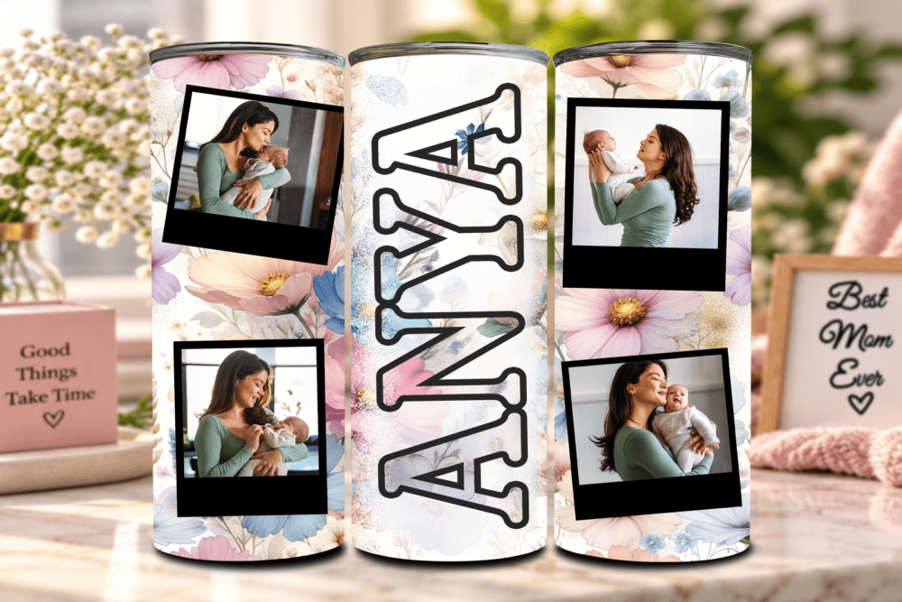 Anya – Fényképes Virágos Tumbler