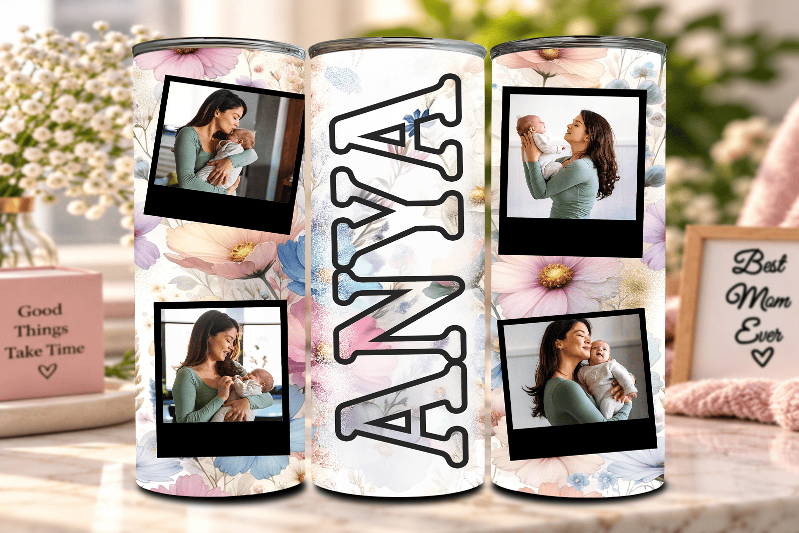 Anya – Fényképes Virágos Tumbler