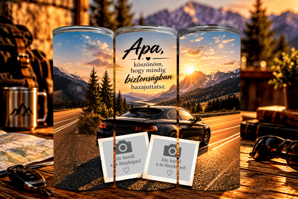 Biztonságban – Fényképes Tumbler Apáknak