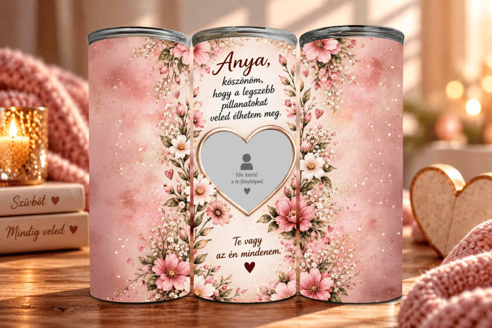 Anya – Virágos, Fényképes Tumbler