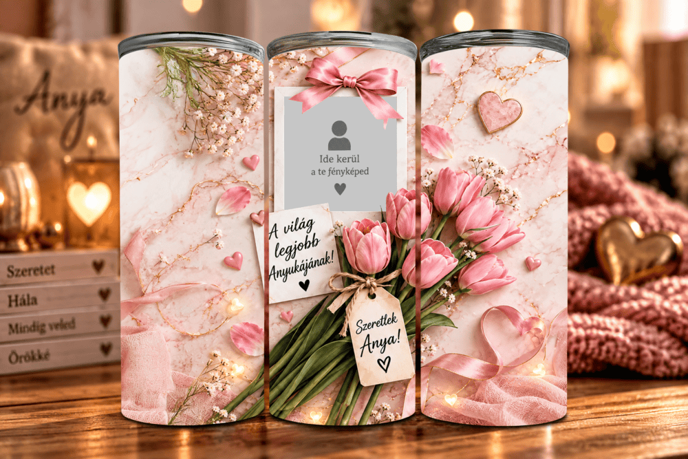 Egy Csokor Szeretet – Fényképes Tumbler Anyukáknak