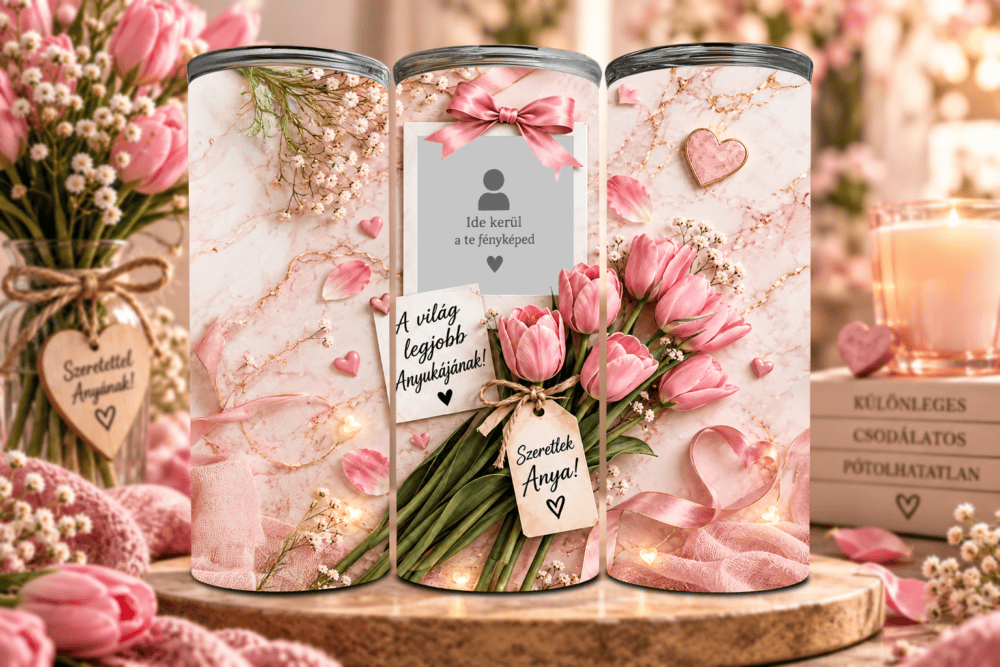 Egy Csokor Szeretet – Fényképes Tumbler Anyukáknak