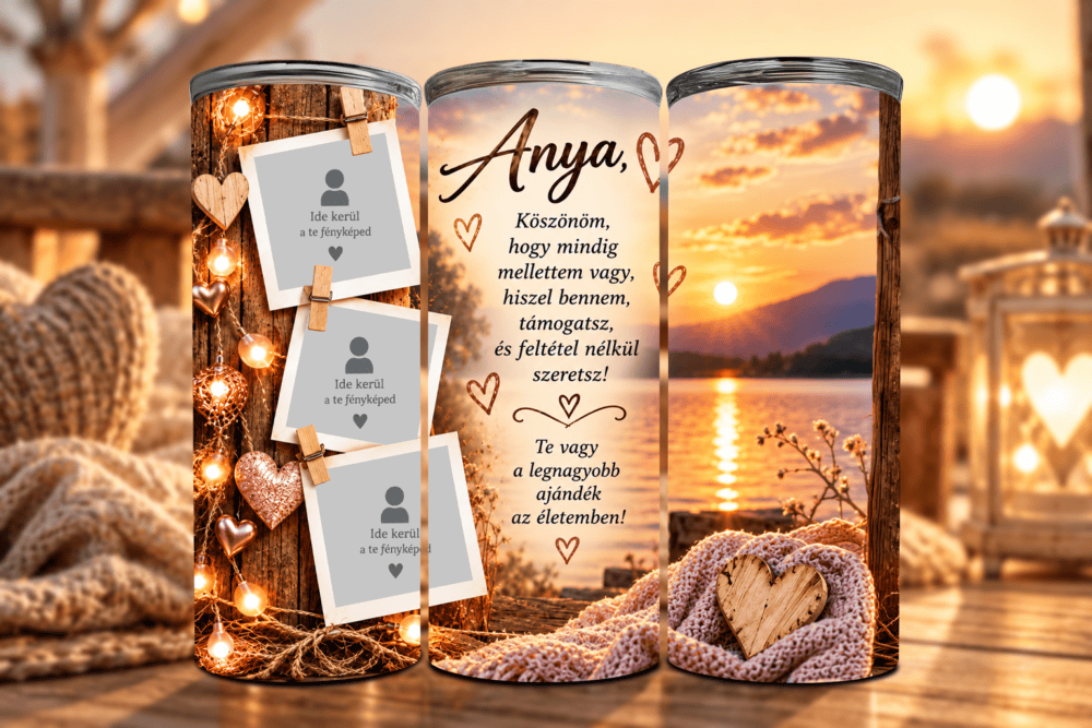 Napfény és Szeretet – Személyre Szabható Fényképes Tumbler