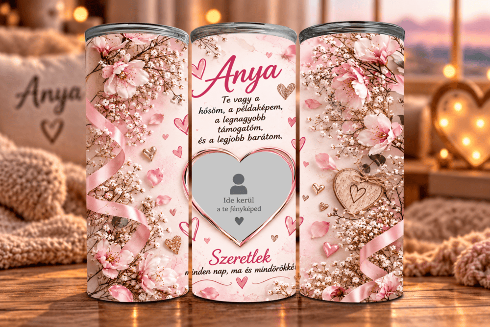 Példakép és Legjobb Barát – Fényképes Tumbler Anyukáknak