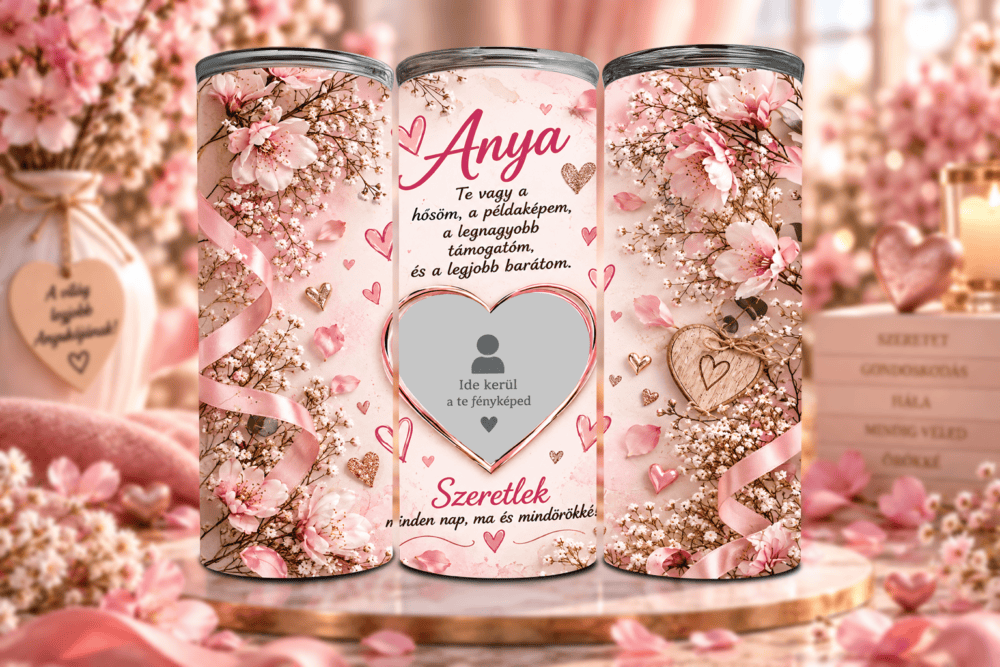 Példakép és Legjobb Barát – Fényképes Tumbler Anyukáknak