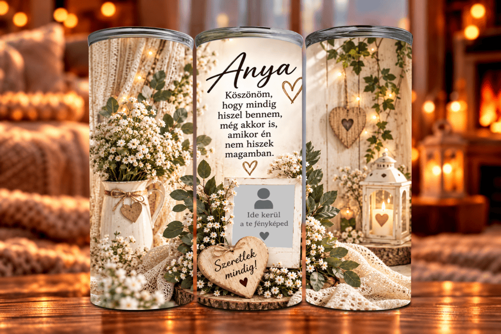 Szívből Köszönöm – Fényképes Tumbler Anyukáknak