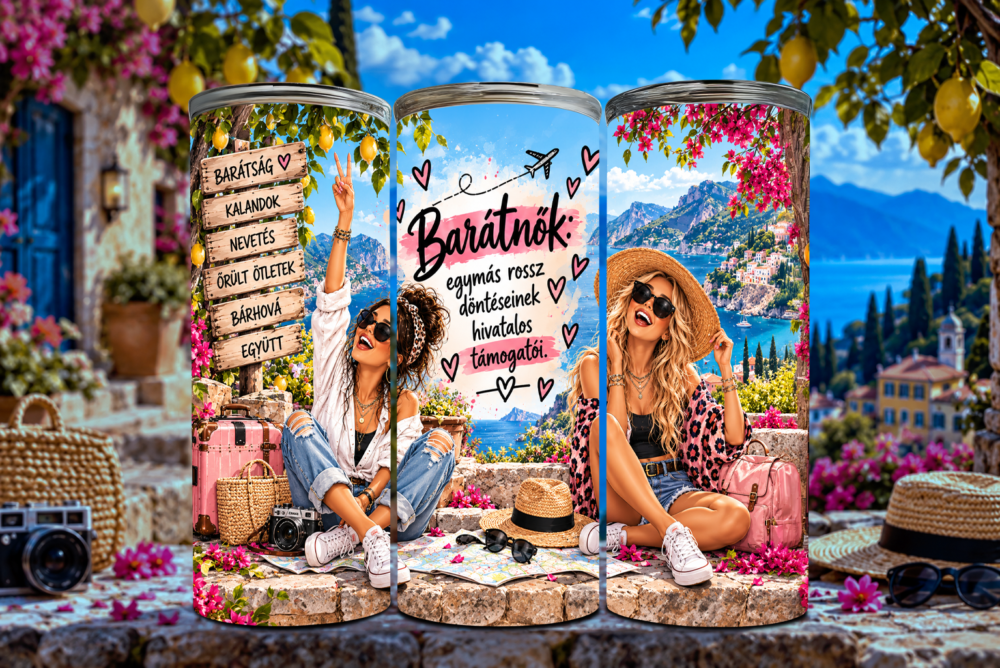 Cinkostársak Úton-Útfélen – Vicces Barátnős Tumbler