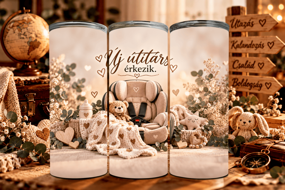 Új útitárs érkezik – Babaváró tumbler