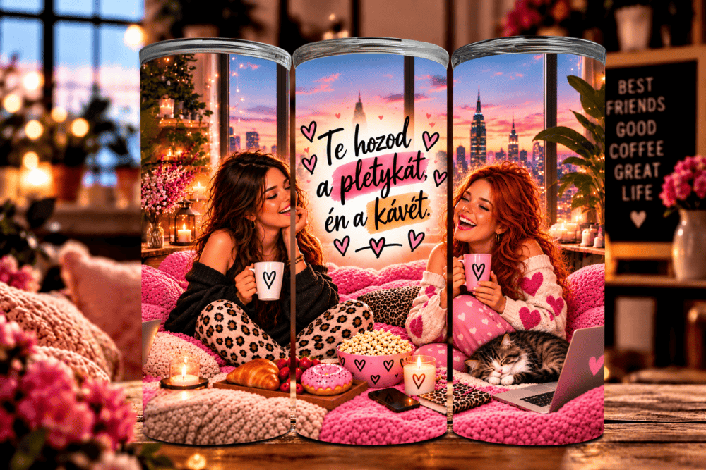 Pletykára Fel! – Vicces Barátnős Tumbler