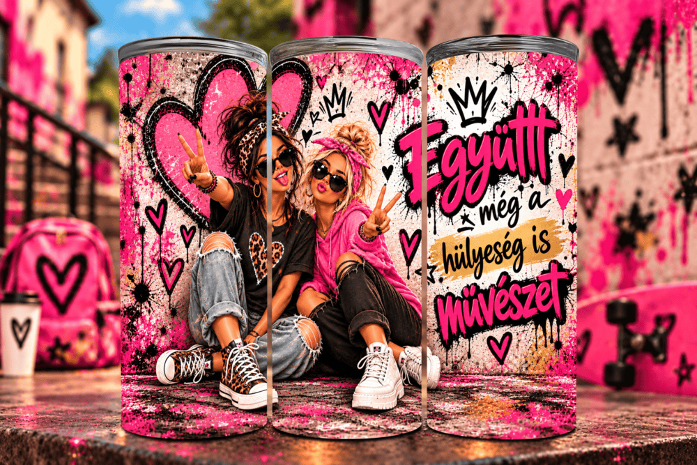 Dupla Bajkeverés – Vicces Barátnős Tumbler