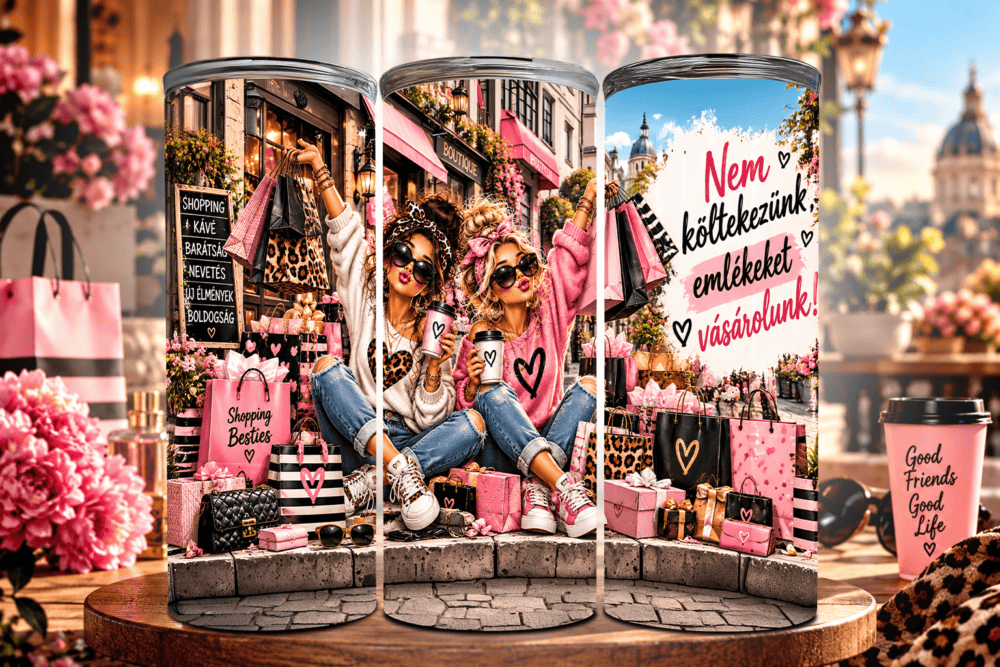 Shoppingcinkosok – Vicces Barátnős Tumbler