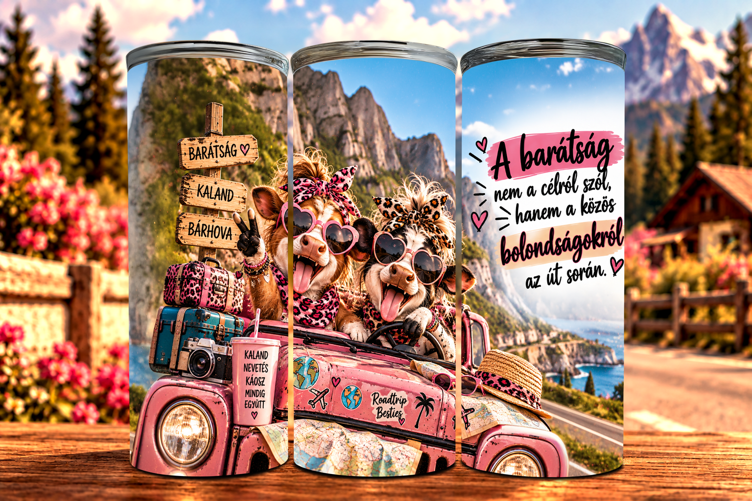 Múúú, Irány a Világ! – Vicces Barátnős Tumbler