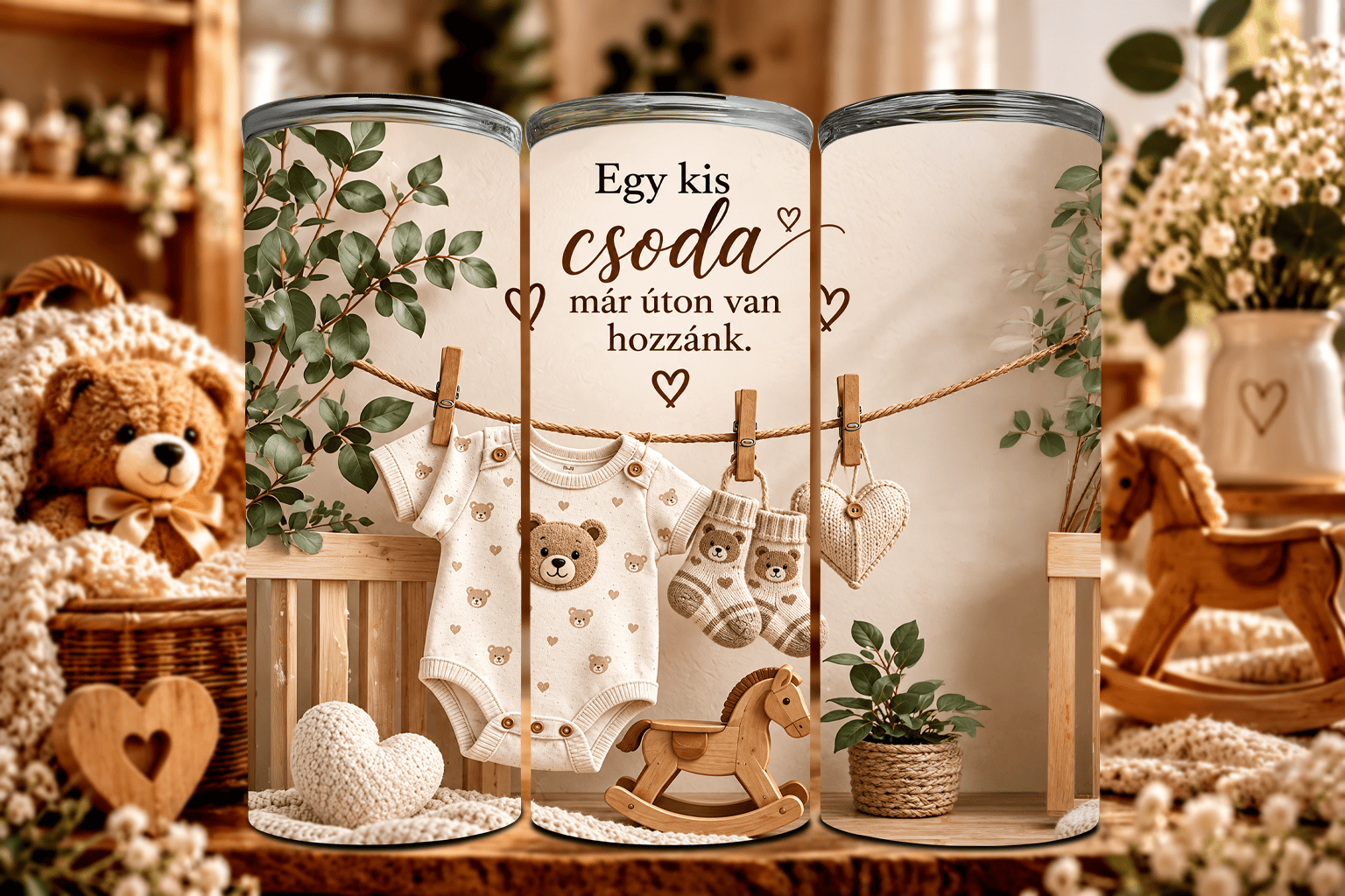 Pici holmik, nagy hír – Bababejelentő tumbler