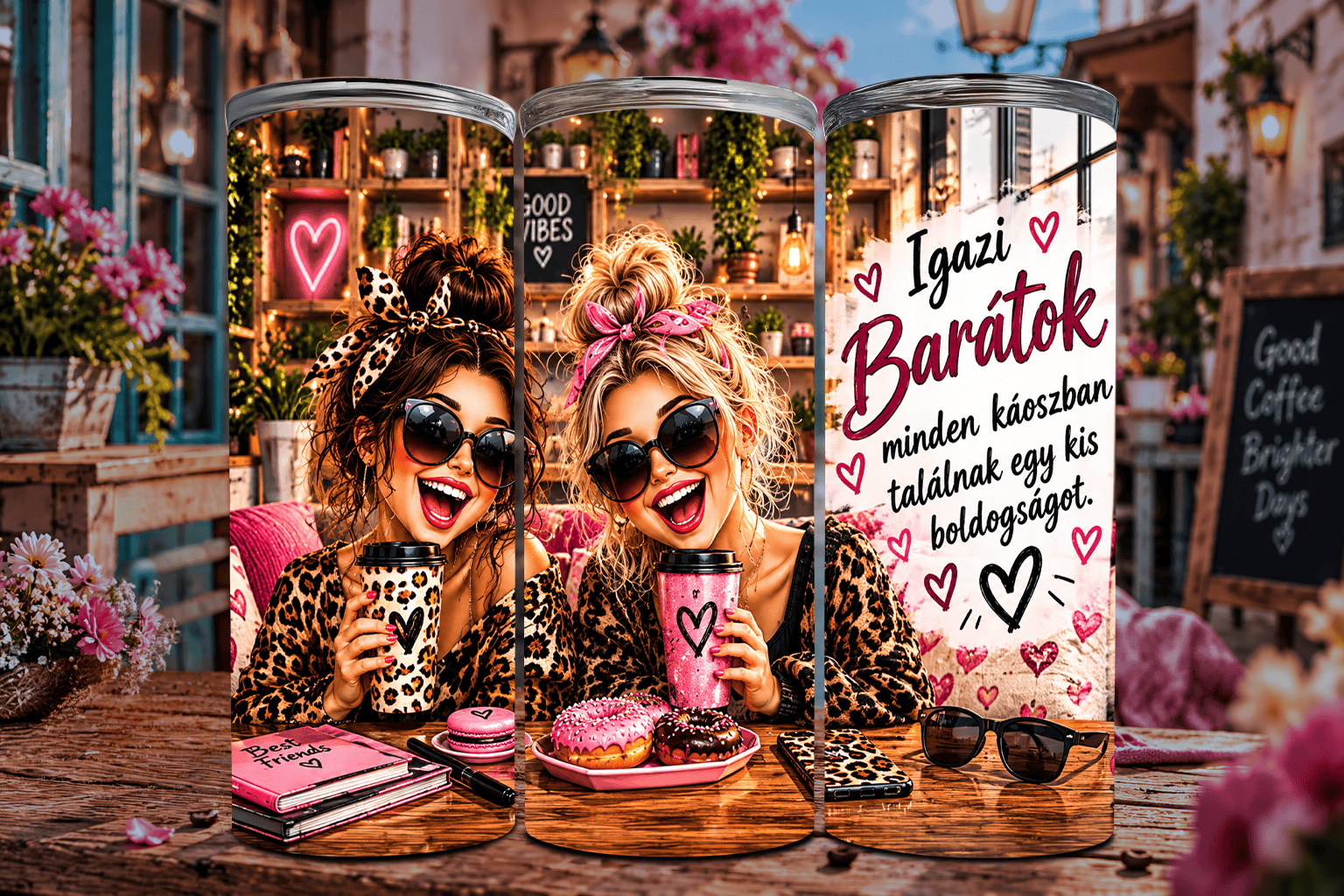 Boldogságmorzsák – Vidám Barátnős Tumbler