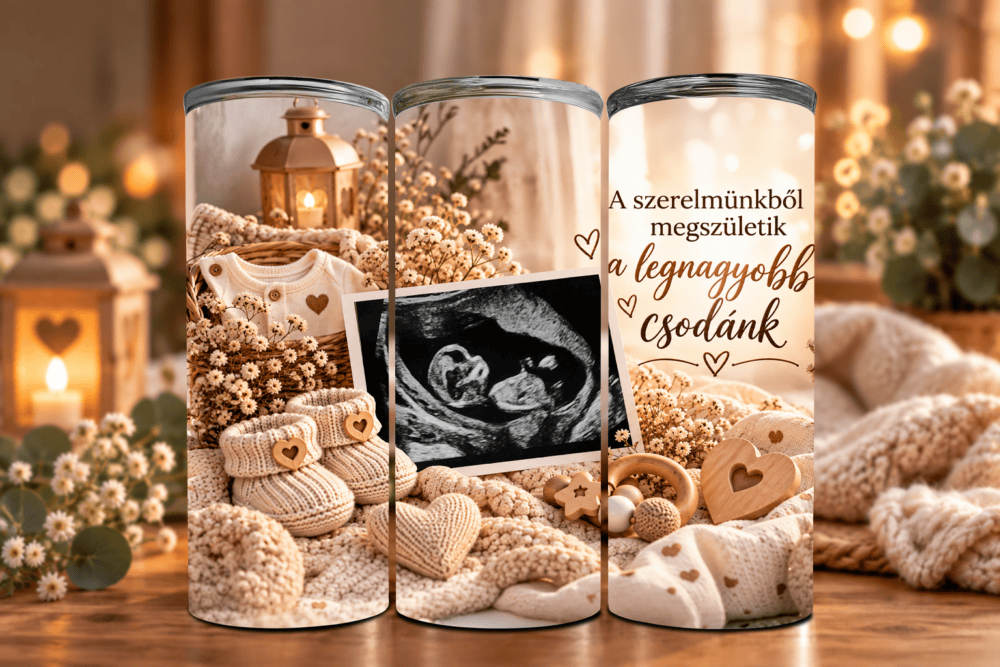 Szerelmünkből születik – Bababejelentő tumbler