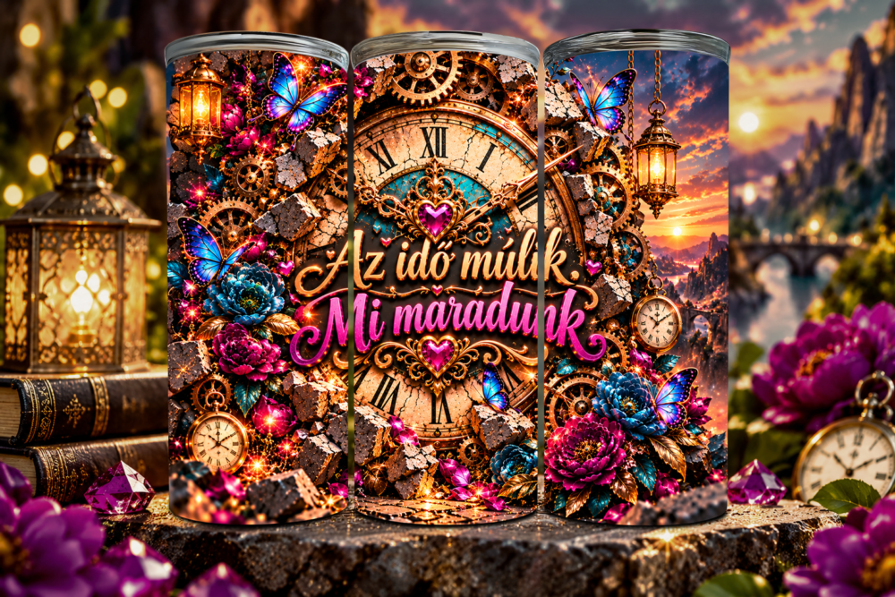 Időtlen Barátság – 3D Hatású Tumbler Barátnőknek